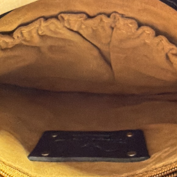 Patricia Nash Venezia Black Leather Pouch Crossbody Bag Tan Interior – Used - Picture 6 of 7